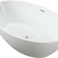 Vanity Art VA6834-SBN 55 Inch Freestanding White Acrylic Bathtub with Overflow And Pop-Up Drain - Vanity Art VA6834-SBN