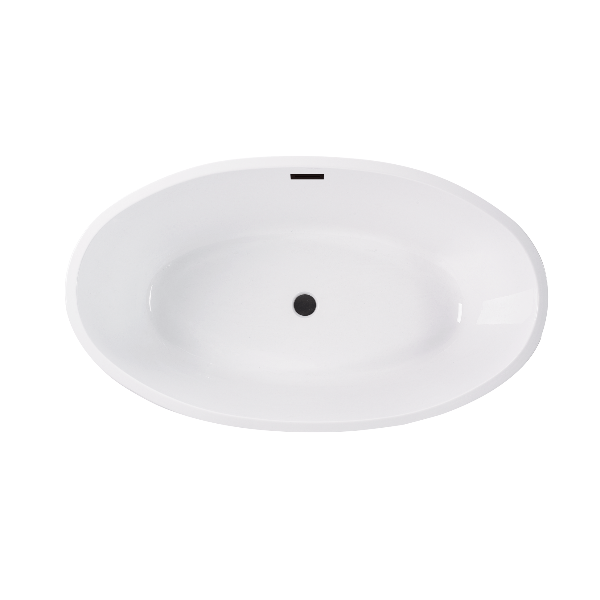 Vanity Art VA6834-SORB 55 Inch Freestanding White Acrylic Bathtub with Overflow And Pop-Up Drain - Vanity Art VA6834-SORB