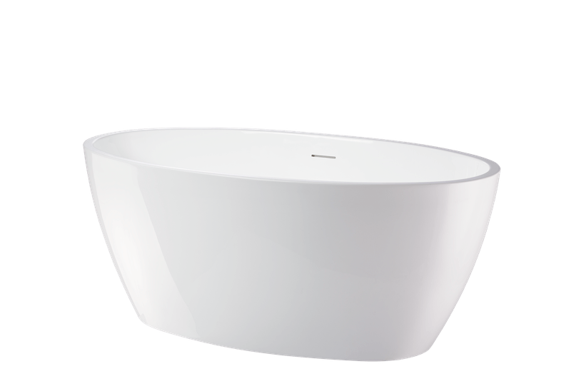 Vanity Art VA6834-SPC 55 Inch Freestanding White Acrylic Bathtub with Overflow And Pop-Up Drain - Vanity Art VA6834-SPC