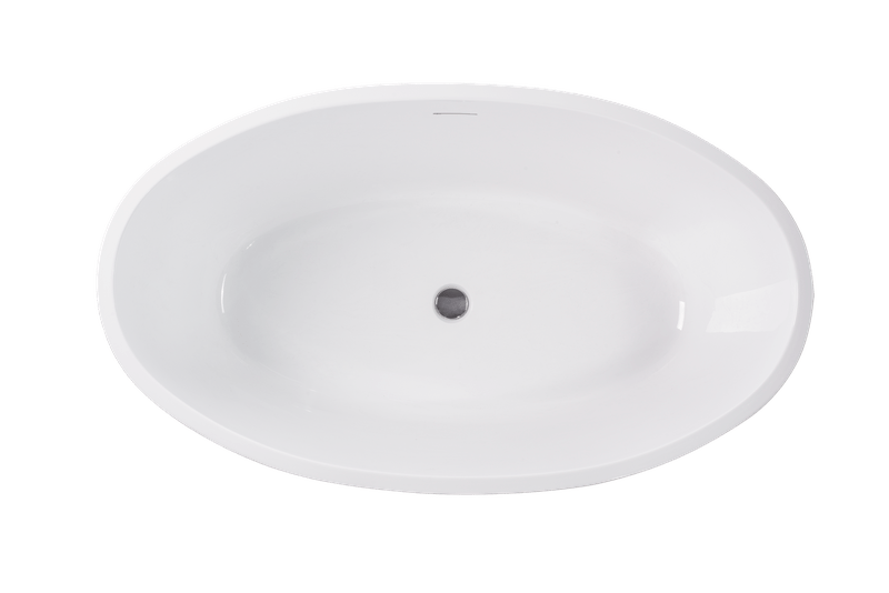 Vanity Art VA6834-SPC 55 Inch Freestanding White Acrylic Bathtub with Overflow And Pop-Up Drain - Vanity Art VA6834-SPC