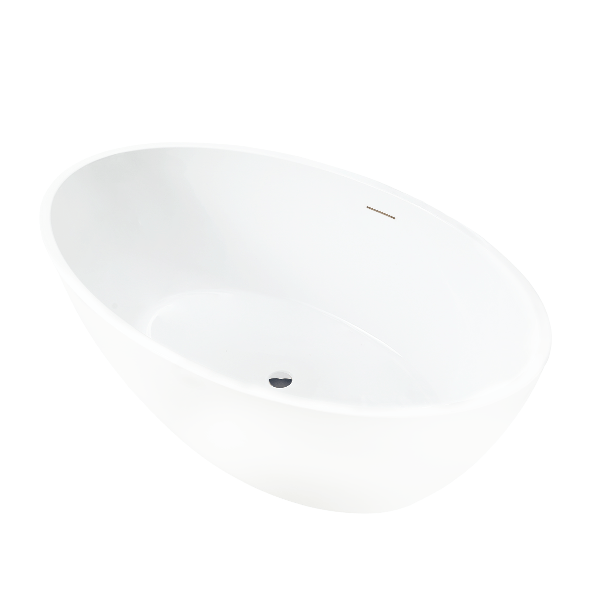 Vanity Art VA6834-SPC 55 Inch Freestanding White Acrylic Bathtub with Overflow And Pop-Up Drain - Vanity Art VA6834-SPC