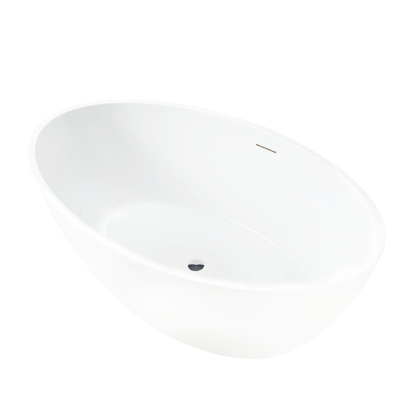 Vanity Art VA6834-SPC 55 Inch Freestanding White Acrylic Bathtub with Overflow And Pop-Up Drain - Vanity Art VA6834-SPC