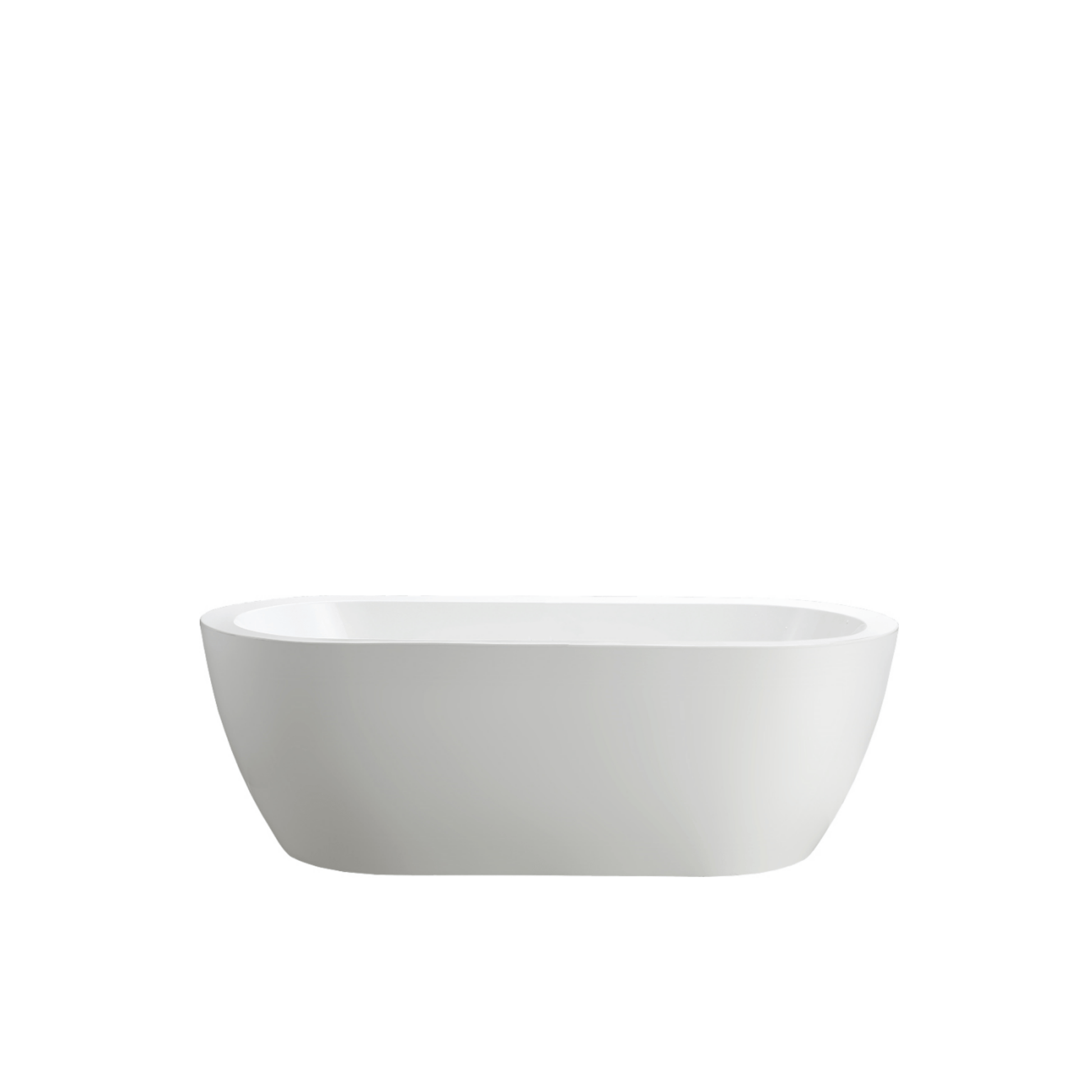 Vanity Art VA6836 67 Inch Freestanding White Acrylic Bathtub with Polished Chrome Finish - Vanity Art VA6836