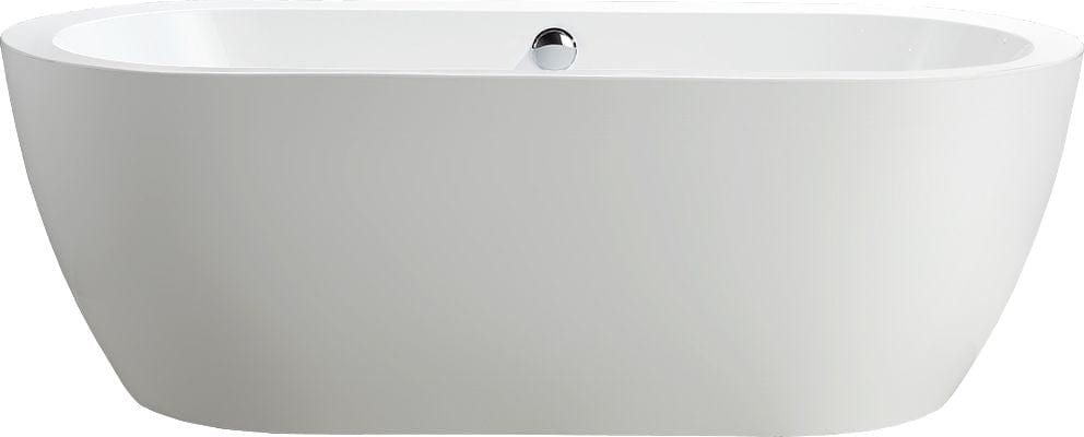 Vanity Art VA6836 67 Inch Freestanding White Acrylic Bathtub with Polished Chrome Finish - Vanity Art VA6836