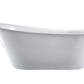 Vanity Art VA6839 70 Inch Freestanding White Acrylic Bathtub with Polished Chrome Finish - Vanity Art VA6839