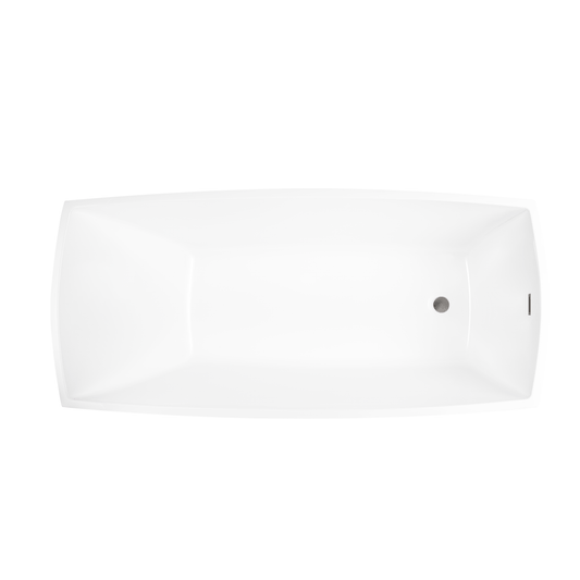 Vanity Art VA6841-BN 67 Inch Freestanding White Acrylic Bathtub with Overflow And Pop-Up Drain - Vanity Art VA6841-BN