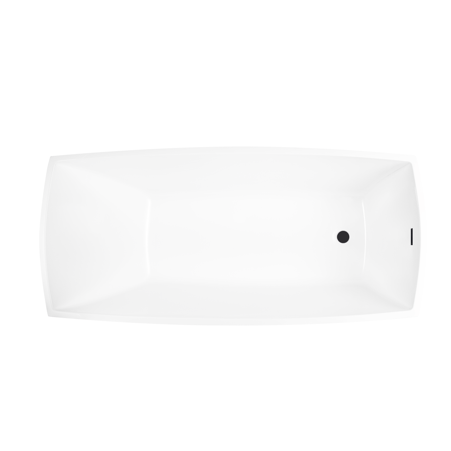 Vanity Art VA6841-MB 67 Inch Freestanding White Acrylic Bathtub with Overflow And Pop-Up Drain - Vanity Art VA6841-MB