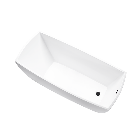 Vanity Art VA6841-ORB 67 Inch Freestanding White Acrylic Bathtub with Overflow And Pop-Up Drain - Vanity Art VA6841-ORB