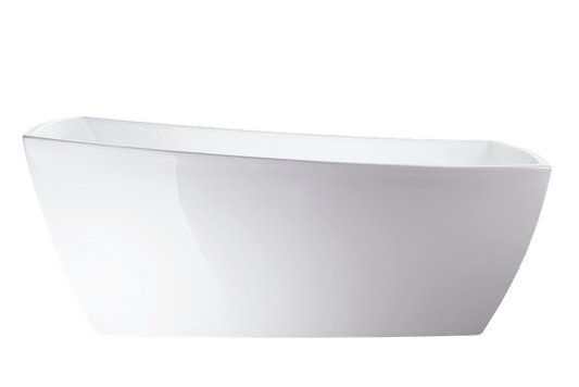 Vanity Art VA6841-PC 67 Inch Freestanding White Acrylic Bathtub with Overflow And Pop-Up Drain - Vanity Art VA6841-PC