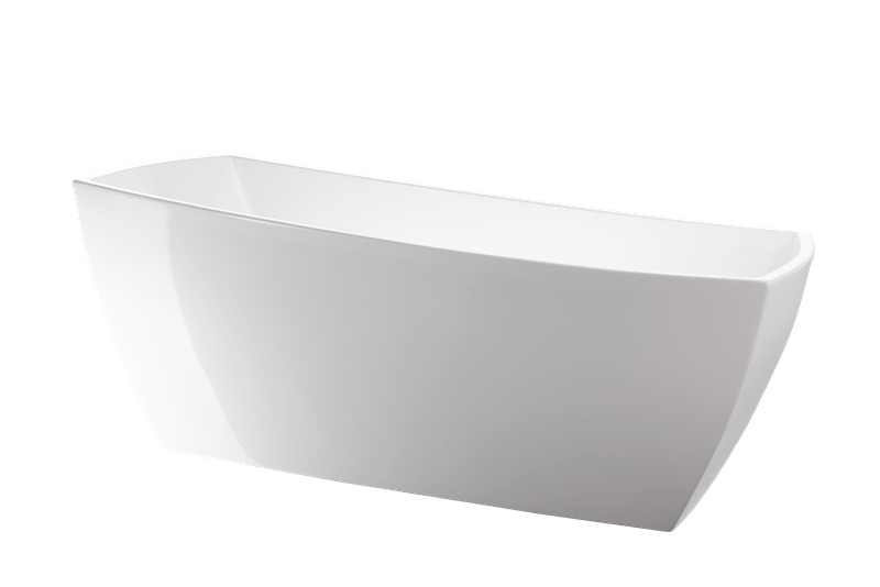 Vanity Art VA6841-PC 67 Inch Freestanding White Acrylic Bathtub with Overflow And Pop-Up Drain - Vanity Art VA6841-PC