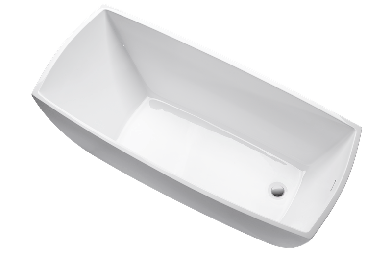 Vanity Art VA6841-PC 67 Inch Freestanding White Acrylic Bathtub with Overflow And Pop-Up Drain - Vanity Art VA6841-PC