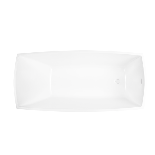 Vanity Art VA6841-PW 67 Inch Freestanding White Acrylic Bathtub with Overflow And Pop-Up Drain - Vanity Art VA6841-PW