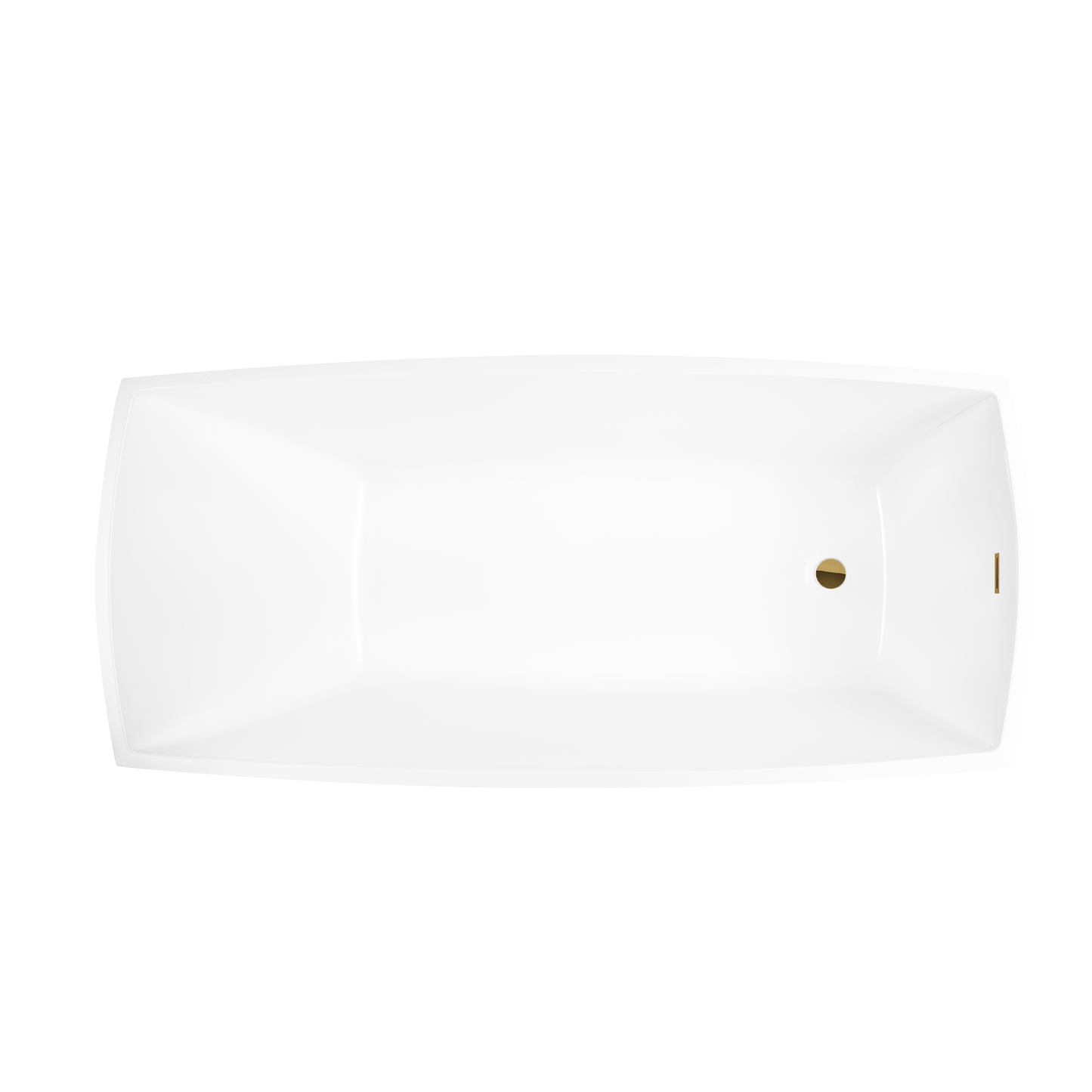 Vanity Art VA6841-TG 67 Inch Freestanding White Acrylic Bathtub with Overflow And Pop-Up Drain - Vanity Art VA6841-TG