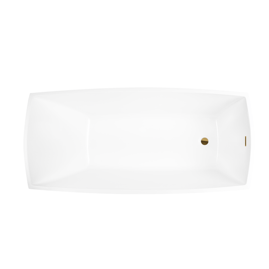 Vanity Art VA6841-TG 67 Inch Freestanding White Acrylic Bathtub with Overflow And Pop-Up Drain - Vanity Art VA6841-TG