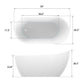 Vanity Art VA6904-S-BN 59 Inch Freestanding White Acrylic Bathtub with Overflow And Pop-Up Drain - Vanity Art VA6904-S-BN