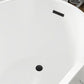 Vanity Art VA6904-S-MB 59 Inch Freestanding White Acrylic Bathtub with Overflow And Pop-Up Drain - Vanity Art VA6904-S-MB