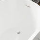 Vanity Art VA6904-S-PC 59 Inch Freestanding White Acrylic Bathtub with Overflow And Pop-Up Drain - Vanity Art VA6904-S-PC