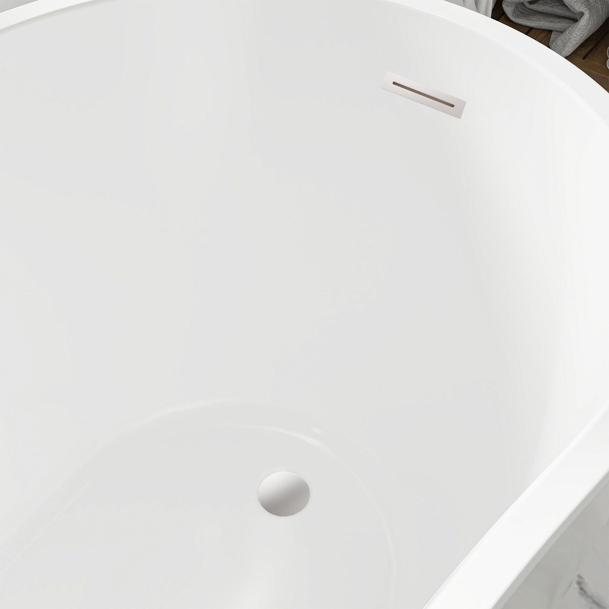 Vanity Art VA6904-S-PC 59 Inch Freestanding White Acrylic Bathtub with Overflow And Pop-Up Drain - Vanity Art VA6904-S-PC