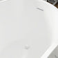 Vanity Art VA6904-S-PW 59 Inch Freestanding White Acrylic Bathtub with Overflow And Pop-Up Drain - Vanity Art VA6904-S-PW