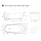 Vanity Art VA6911-ML Freestanding Solid Surface Resin Matte Bathtub 67 Inch x 31.5 Inch - Vanity Art VA6911-ML