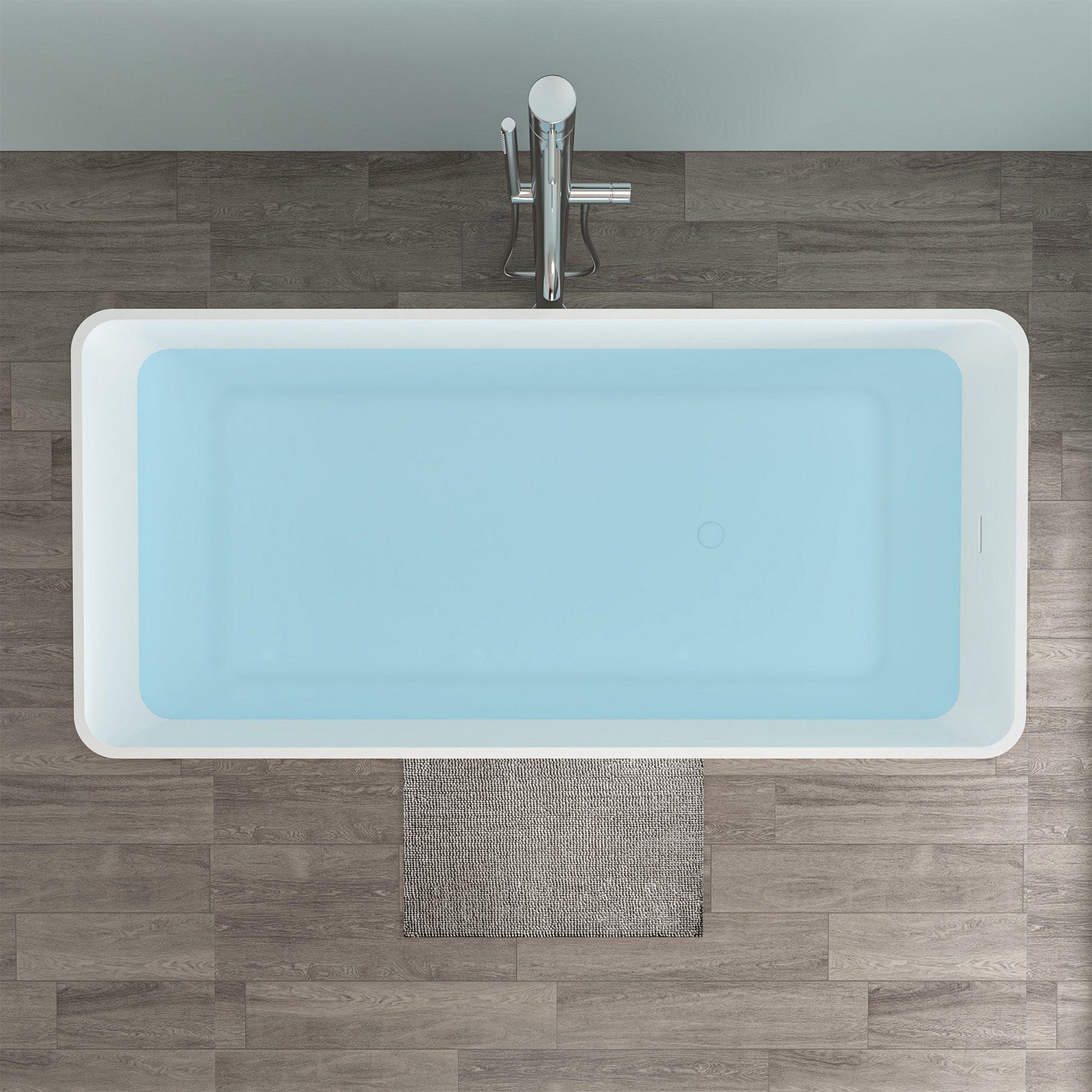 Vanity Art VA6914-ML Freestanding Solid Surface Resin Matte Bathtub 67 Inch x 31.5 Inch - Vanity Art VA6914-ML