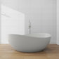 Vanity Art VA6918-ML Freestanding Solid Surface Resin Matte Bathtub 63 Inch x 37.5 Inch - Vanity Art VA6918-ML