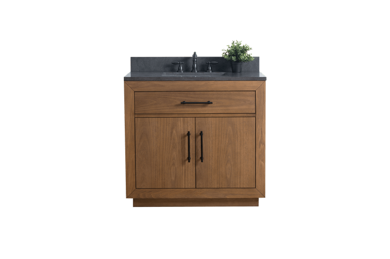 Vanity Art VA7036-T-BT 36 Inch Single Sink Bathroom Vanity in Tan with Limestone Top - Vanity Art VA7036-T-BT