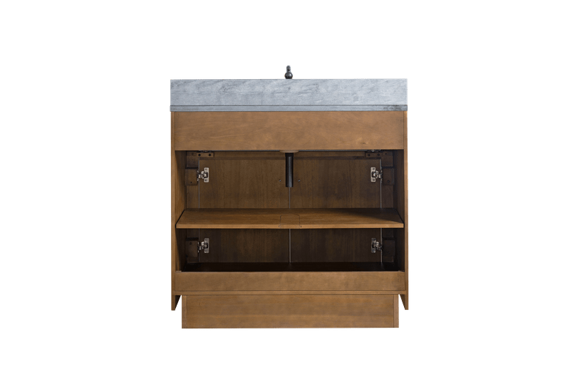 Vanity Art VA7036-T-BT 36 Inch Single Sink Bathroom Vanity in Tan with Limestone Top - Vanity Art VA7036-T-BT