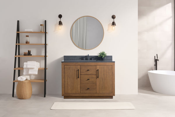 Vanity Art VA7048-T-BT 48 Inch Single Sink Bathroom Vanity in Tan with Limestone Top - Vanity Art VA7048-T-BT