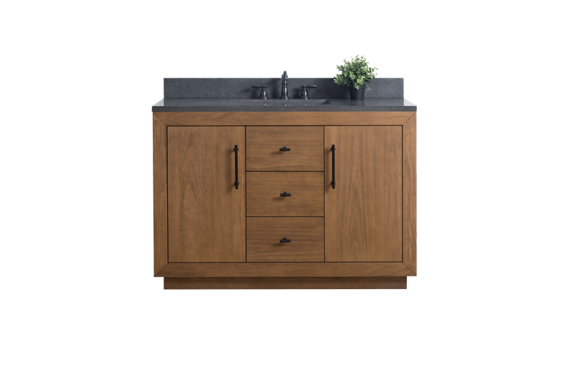 Vanity Art VA7048-T-BT 48 Inch Single Sink Bathroom Vanity in Tan with Limestone Top - Vanity Art VA7048-T-BT