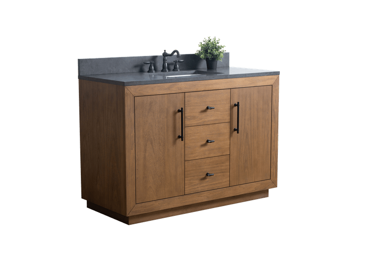 Vanity Art VA7048-T-BT 48 Inch Single Sink Bathroom Vanity in Tan with Limestone Top - Vanity Art VA7048-T-BT
