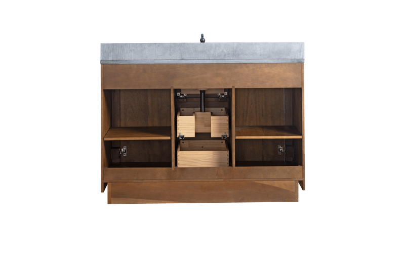 Vanity Art VA7048-T-BT 48 Inch Single Sink Bathroom Vanity in Tan with Limestone Top - Vanity Art VA7048-T-BT