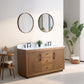 Vanity Art VA7060-DT-ET 60 Inch Double Sink Bathroom Vanity in Tan with Marble Countertop - Vanity Art VA7060-DT-ET