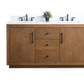 Vanity Art VA7060-DT-ET 60 Inch Double Sink Bathroom Vanity in Tan with Marble Countertop - Vanity Art VA7060-DT-ET