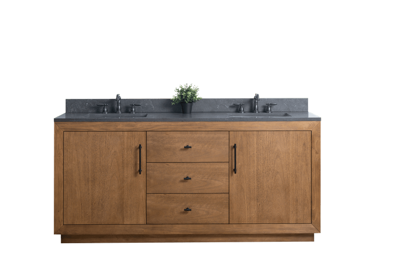 Vanity Art VA7072-DT-BT 72 Inch Double Sink Bathroom Vanity in Tan with Limestone Top - Vanity Art VA7072-DT-BT