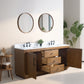 Vanity Art VA7072-DT-ET 72 Inch Double Sink Bathroom Vanity in Tan with Marble Countertop - Vanity Art VA7072-DT-ET