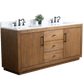 Vanity Art VA7072-DT-ET 72 Inch Double Sink Bathroom Vanity in Tan with Marble Countertop - Vanity Art VA7072-DT-ET