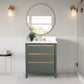 Vanity Art VA8030-VG 30 Inch Single Sink Bathroom Vanity in Vintage Green with Marble Countertop - Vanity Art VA8030-VG