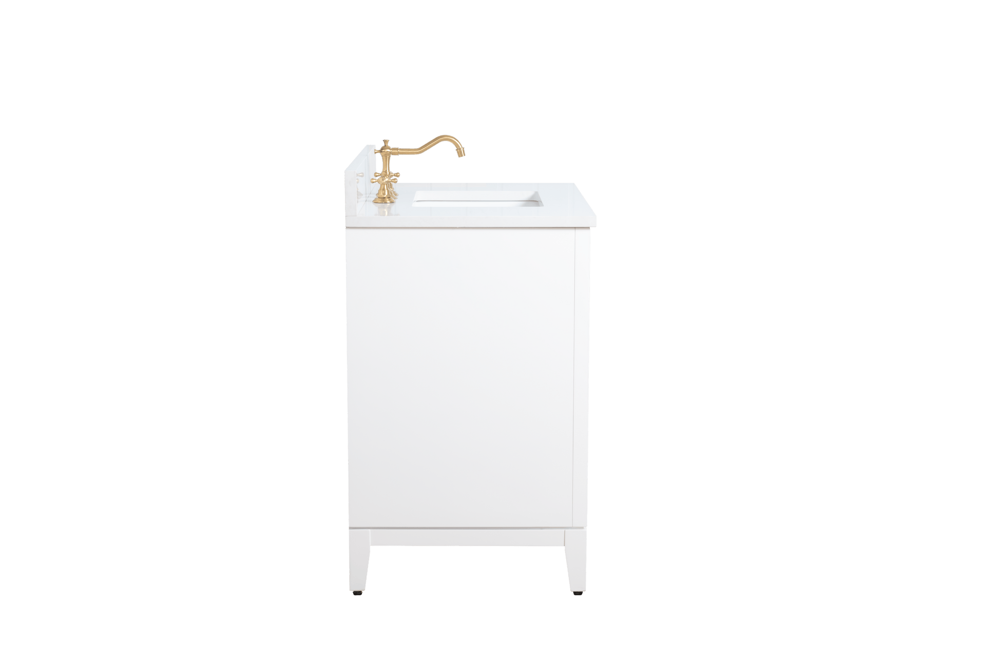 Vanity Art VA8036-W 36 Inch Single Sink Bathroom Vanity in White with Marble Countertop - Vanity Art VA8036-W