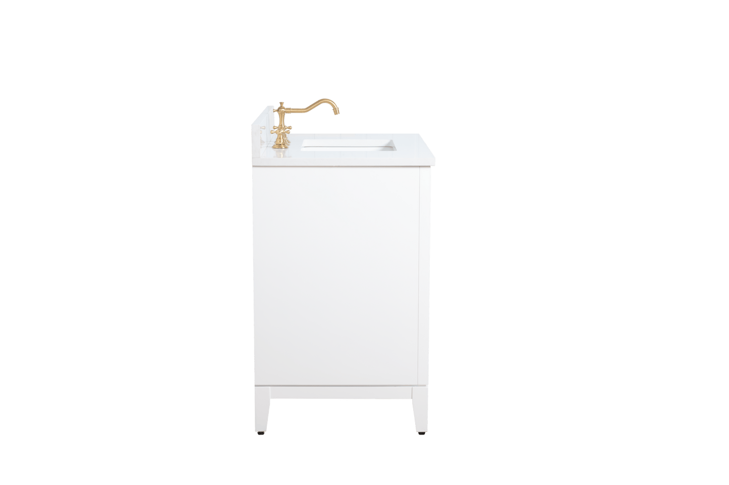 Vanity Art VA8036-W 36 Inch Single Sink Bathroom Vanity in White with Marble Countertop - Vanity Art VA8036-W