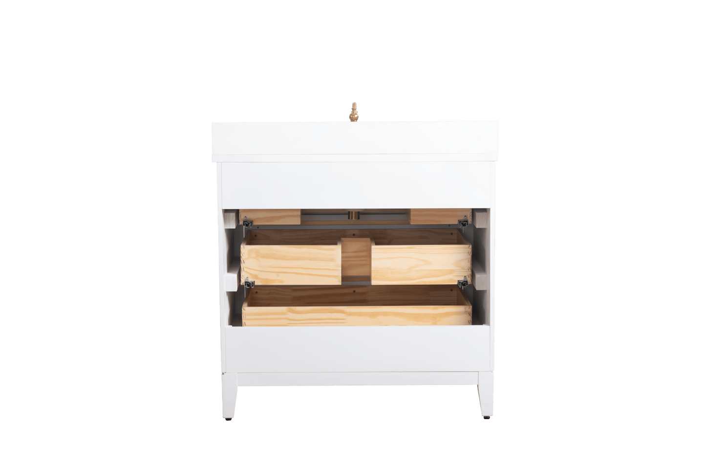 Vanity Art VA8036-W 36 Inch Single Sink Bathroom Vanity in White with Marble Countertop - Vanity Art VA8036-W