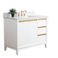 Vanity Art VA8042-W 42 Inch Single Sink Bathroom Vanity in White with Marble Countertop - Vanity Art VA8042-W