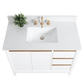 Vanity Art VA8042-W 42 Inch Single Sink Bathroom Vanity in White with Marble Countertop - Vanity Art VA8042-W