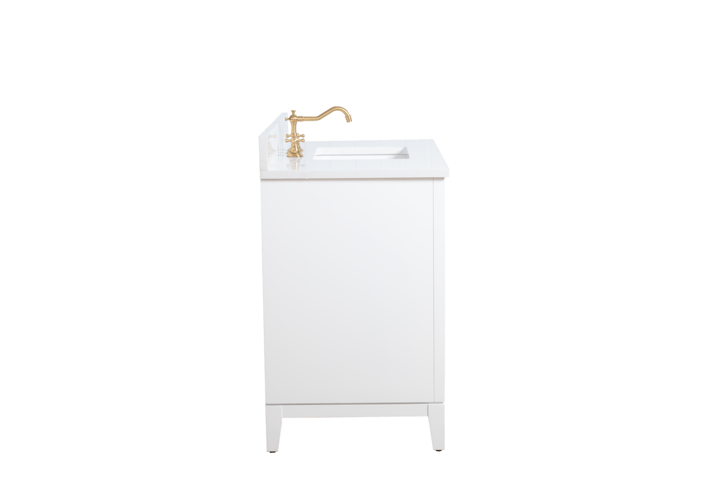 Vanity Art VA8042-W 42 Inch Single Sink Bathroom Vanity in White with Marble Countertop - Vanity Art VA8042-W