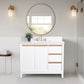 Vanity Art VA8042-W 42 Inch Single Sink Bathroom Vanity in White with Marble Countertop - Vanity Art VA8042-W