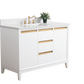 Vanity Art VA8048-W 48 Inch Single Sink Bathroom Vanity in White with Marble Countertop - Vanity Art VA8048-W