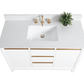 Vanity Art VA8048-W 48 Inch Single Sink Bathroom Vanity in White with Marble Countertop - Vanity Art VA8048-W