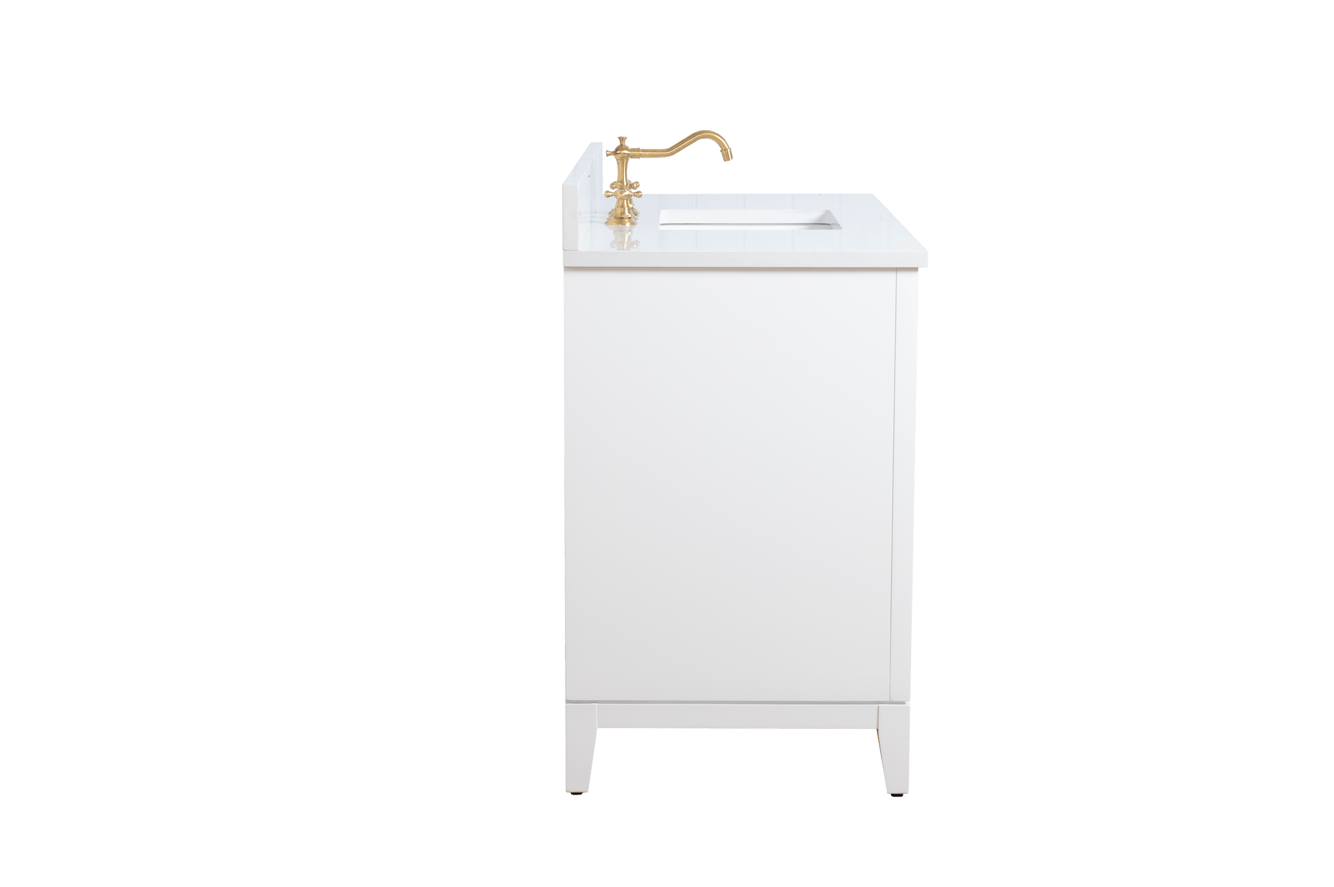 Vanity Art VA8048-W 48 Inch Single Sink Bathroom Vanity in White with Marble Countertop - Vanity Art VA8048-W