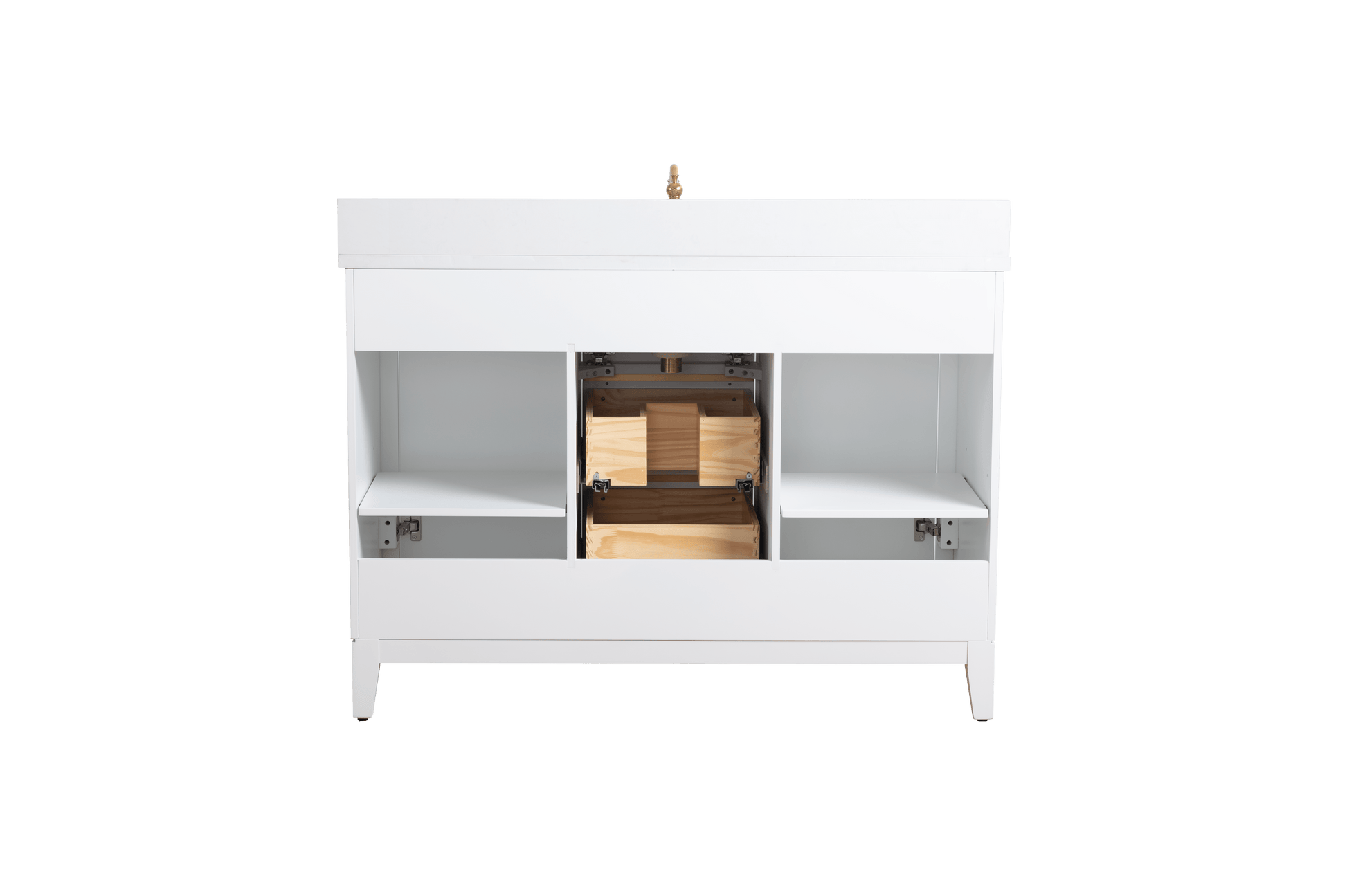 Vanity Art VA8048-W 48 Inch Single Sink Bathroom Vanity in White with Marble Countertop - Vanity Art VA8048-W