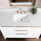 Vanity Art VA8048-W 48 Inch Single Sink Bathroom Vanity in White with Marble Countertop - Vanity Art VA8048-W